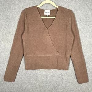 Pink Rose Sweater Large Rubbed Wrap Soft Cozy Neutral Quiet Luxury‎ Ballet Dance